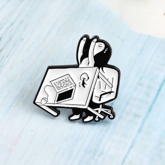 Jewelry - 3/$23 Perfect Quality Angry Office Girl Pin Brooch